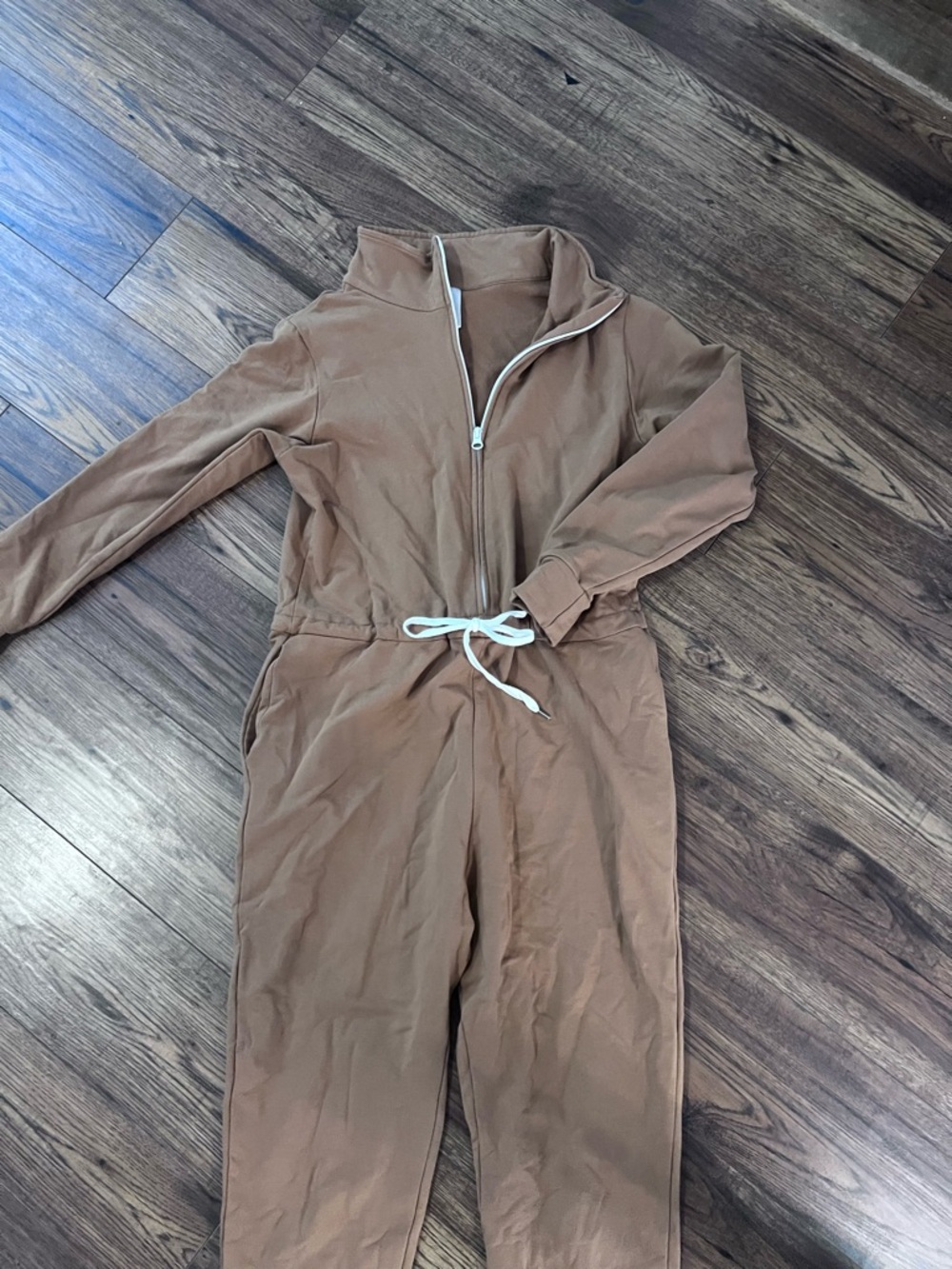 Smash + Tess Brown Zip-Front Jumpsuit